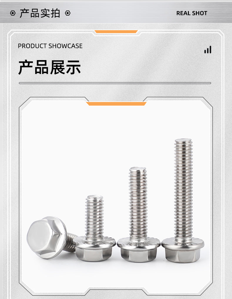 Hexagon Head Serrated Flange Machine Screw