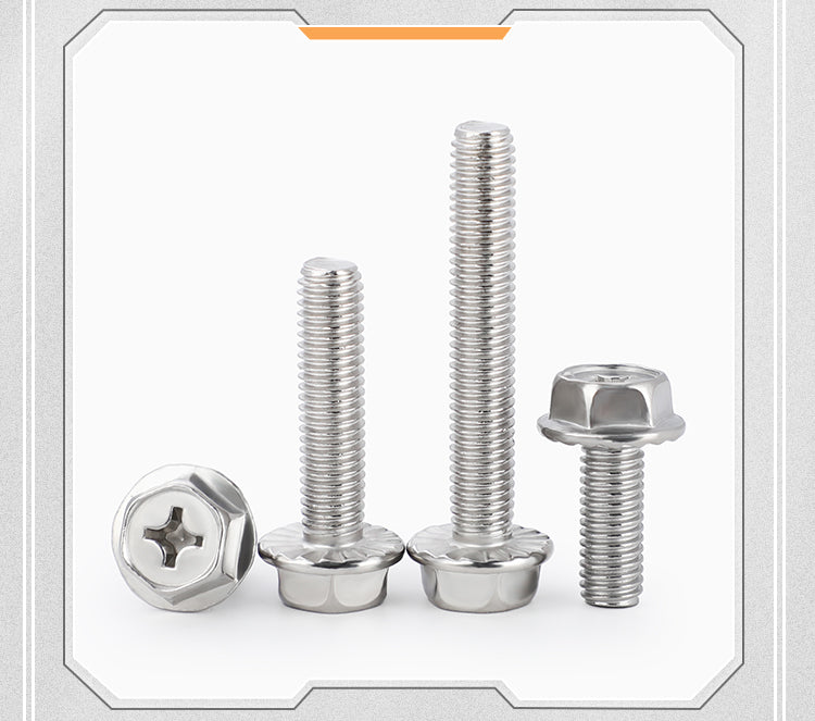 Cross recessed hex flange machine screw