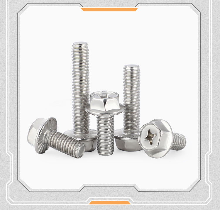 Cross recessed hex flange machine screw